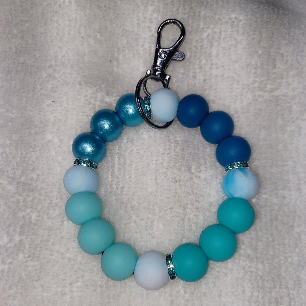 Sea of Teal Keychain Ring